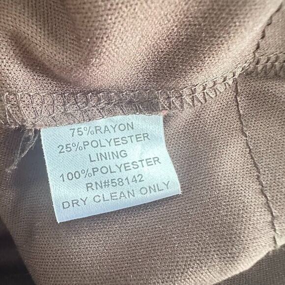 London Times 8 Petite Cocktail Sheath Dress Party Brown Shimmer Tiered Empire - Picture 5 of 6